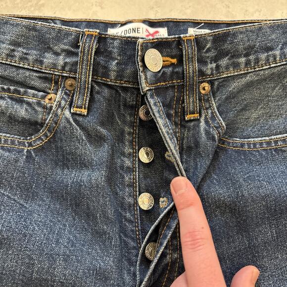 RE/DONE Originals High Rise Dark Wash Raw Hem 28” Inseam Womens Sz 26 NWT - Picture 10 of 12